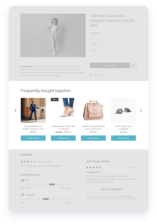 Aqurate product recommendations on product detail page - example